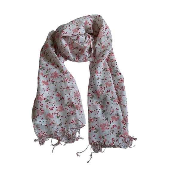 Old Navy Accessories - Old Navy Scarf Wrap Floral Cotton Boho Cottagecore Lightweight Neutral Romantic